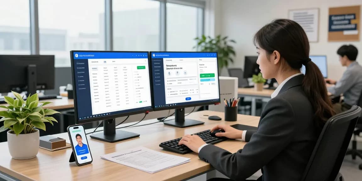 Innovative age verification system analytics in modern office setting