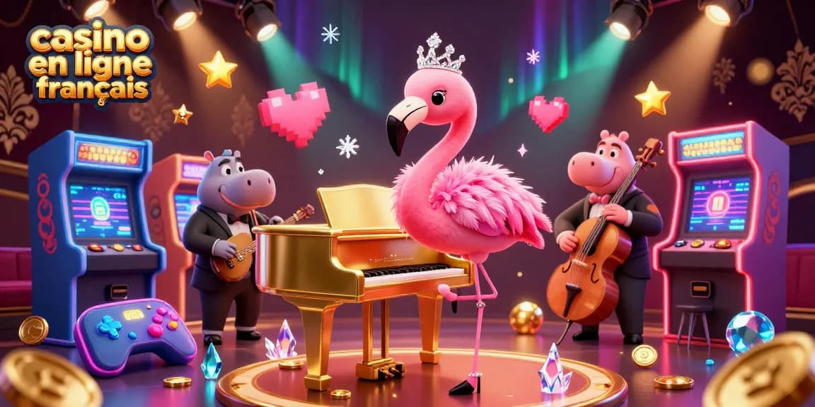 Découvrez le plaisir des jeux de casino en ligne français avec une illustration vibrante et captivante.