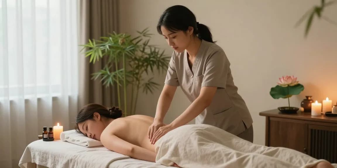 남양주출장안마에서 전문 마사지사가 고객에게 편안한 마사지를 제공하는 모습