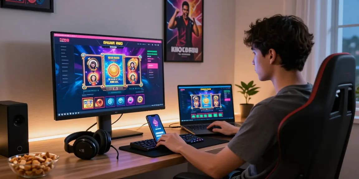 Engaging gameplay experience on situs hero138 in a modern home office.