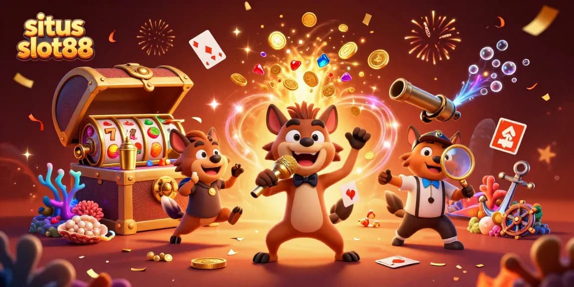 Gambarkan pengalaman situs slot88 dengan slot yang menarik dan karakter lucu di kasino online.