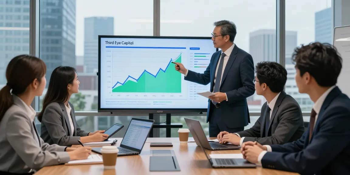 Investment professionals collaborating on Third Eye Capital strategies in a modern office setting.