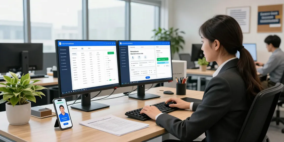 Innovative age verification system analytics in modern office setting