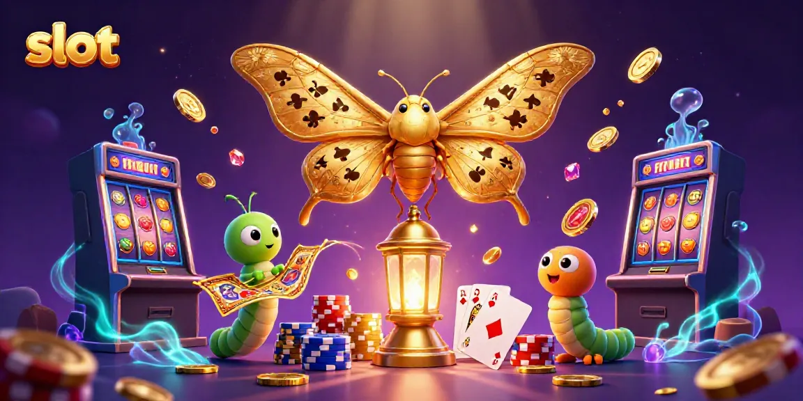 Permainan slot dengan simbol buah dan jackpot dalam ilustrasi kasino berwarna-warni.