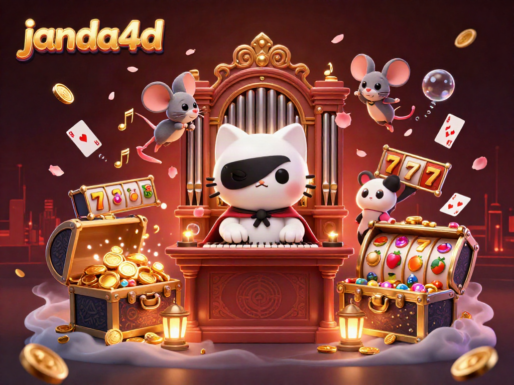 Permainan JANDA4D slot dengan tema menarik, menampilkan simbol keberuntungan dan atmosfer kasino yang megah.