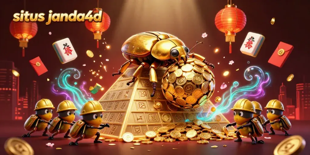 Permainan menarik di situs janda4d dengan ilustrasi simbol kasino yang penuh warna.