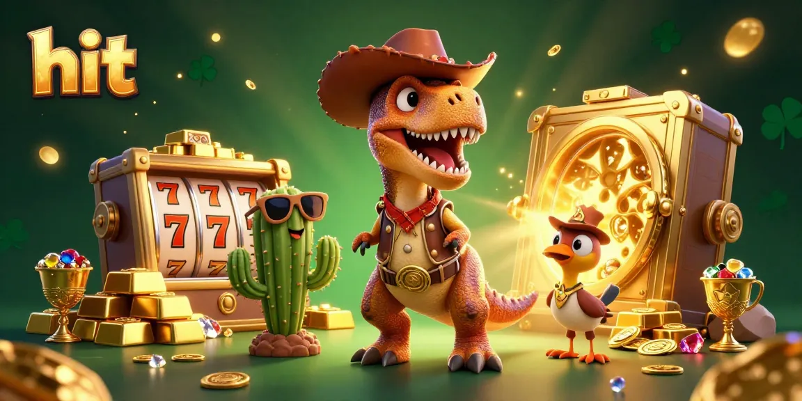 Hit the jackpot with a vibrant casino scene featuring slot machines and gold treasures.