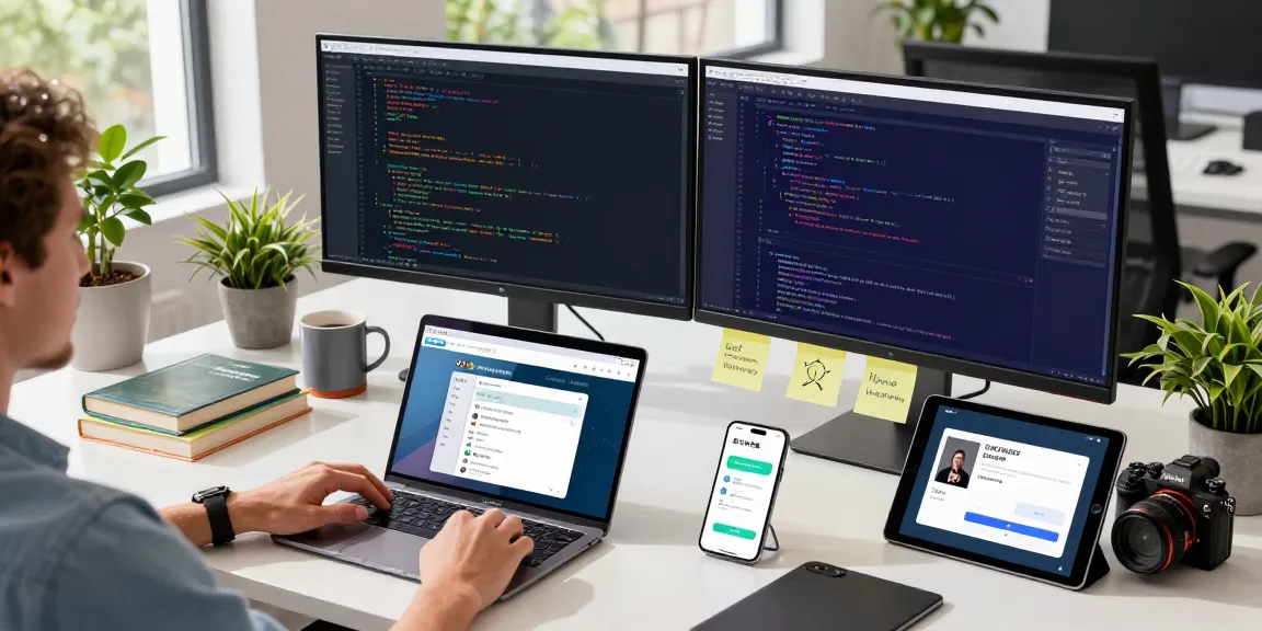 Innovative workspace featuring 纸飞机中文版 on devices, showcasing tech productivity and creativity.