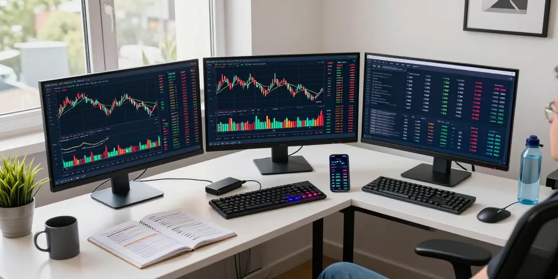 Oklo stock trending alongside real-time cryptocurrency trading analysis in a modern office setup