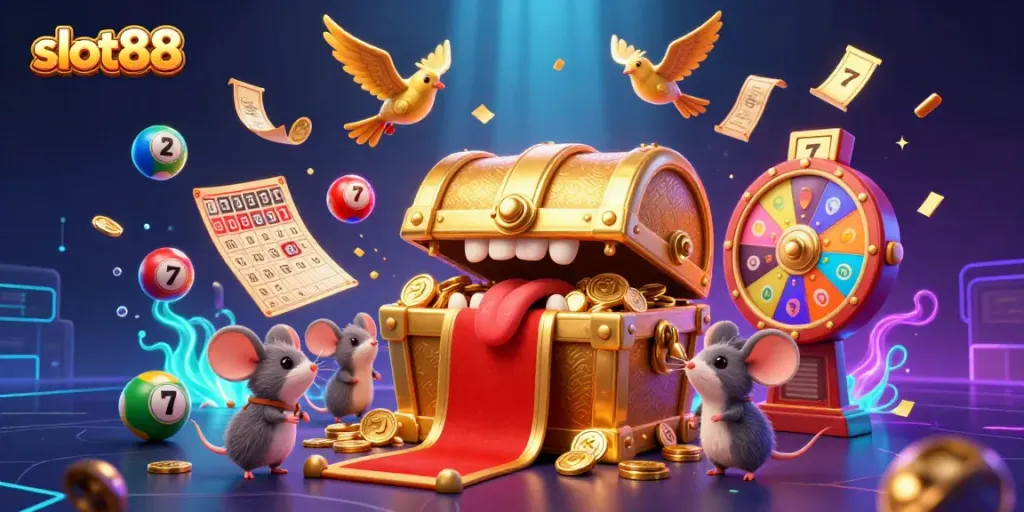 Engaging scene showcasing slot88 with a treasure chest and vibrant game elements creating excitement for players.