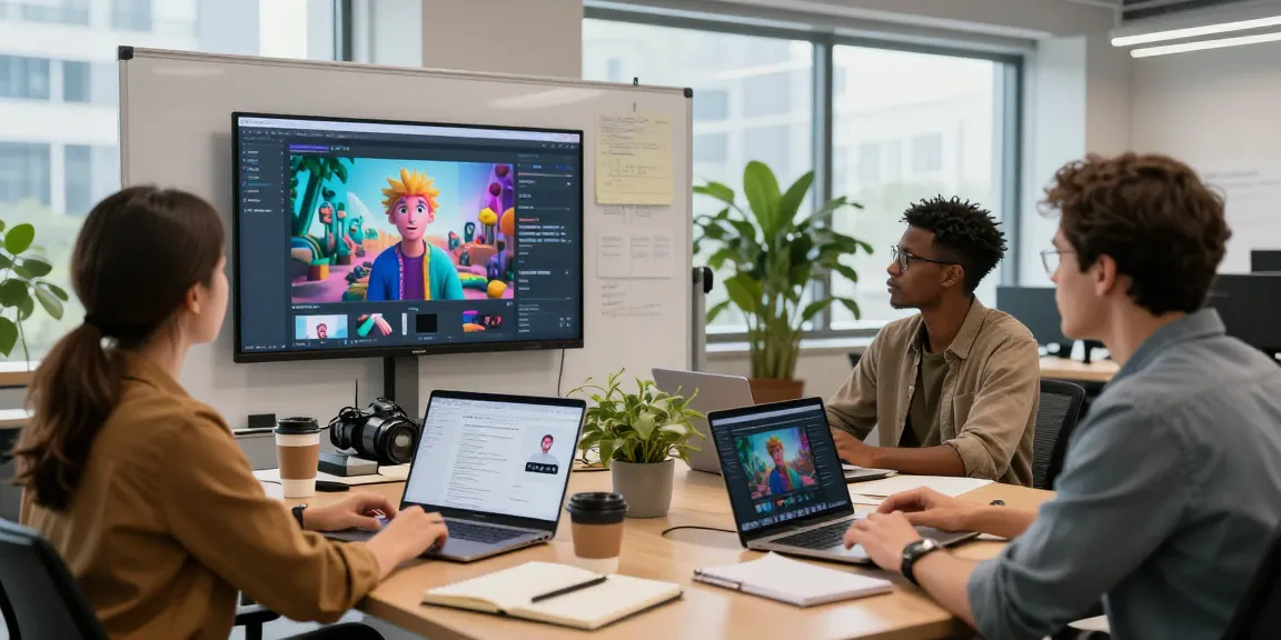Seedance 2.0 creators collaborating on innovative AI video projects in a vibrant workspace.