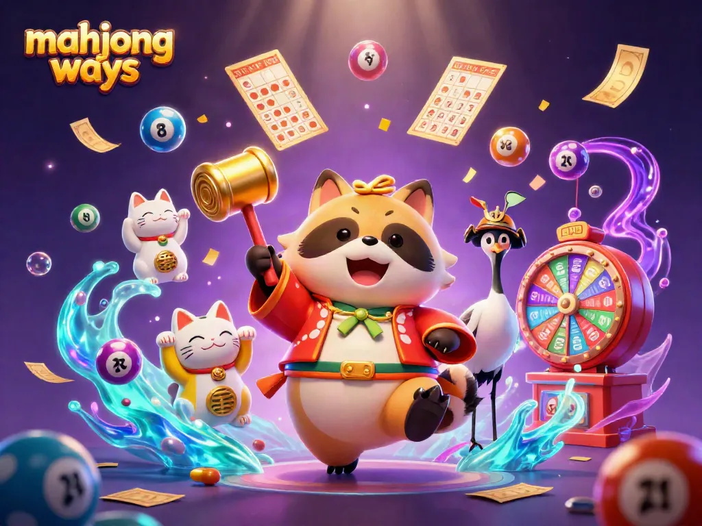 Win big with Mahjong Ways in this vibrant, engaging casino scene featuring lucky characters and vibrant game elements.