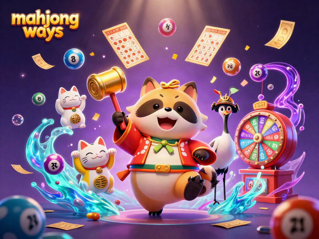 Win big with Mahjong Ways in this vibrant, engaging casino scene featuring lucky characters and vibrant game elements.