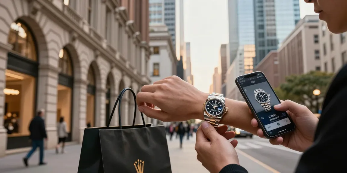 Showcasing rolex super clone watches in a luxurious urban environment, emphasizing elegance and sophistication.