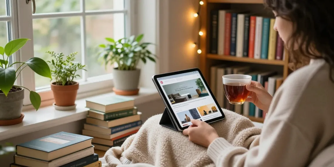 More from our blog showcased in a cozy reading nook with a person enjoying tea.