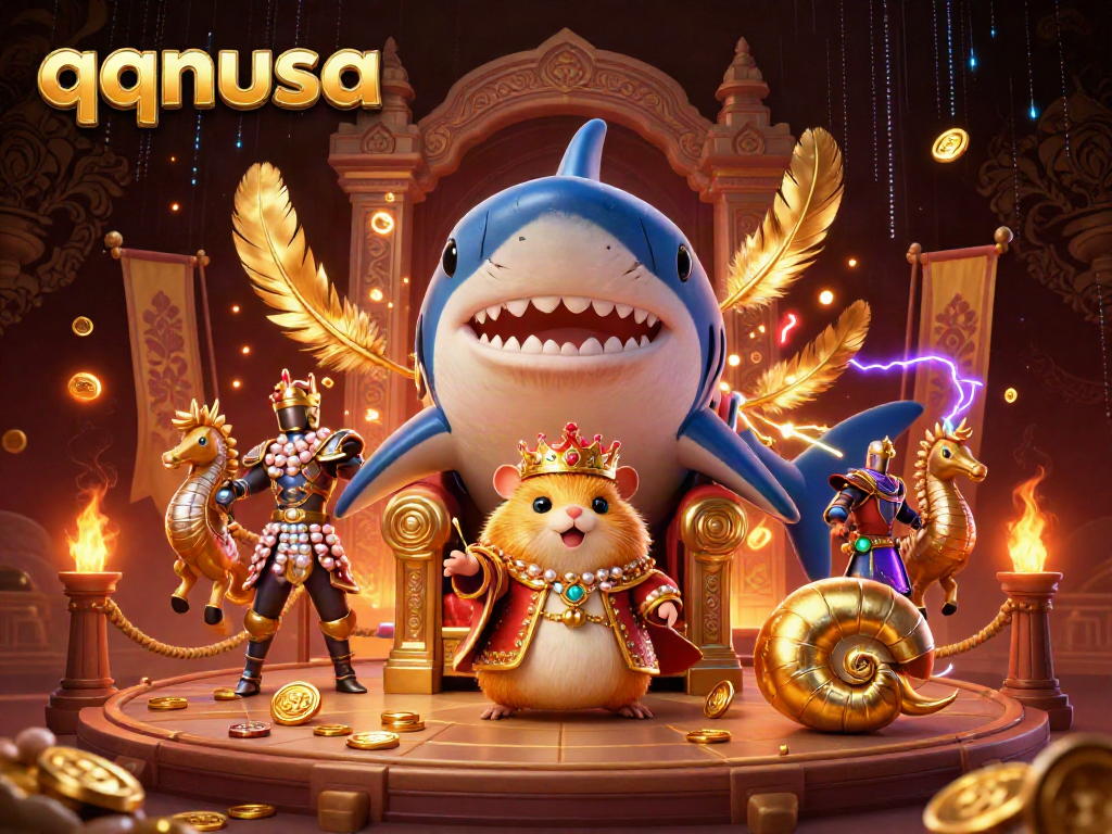 Engage in thrilling action with qqnusa in this vibrant, dynamic 3D casino illustration scene.
