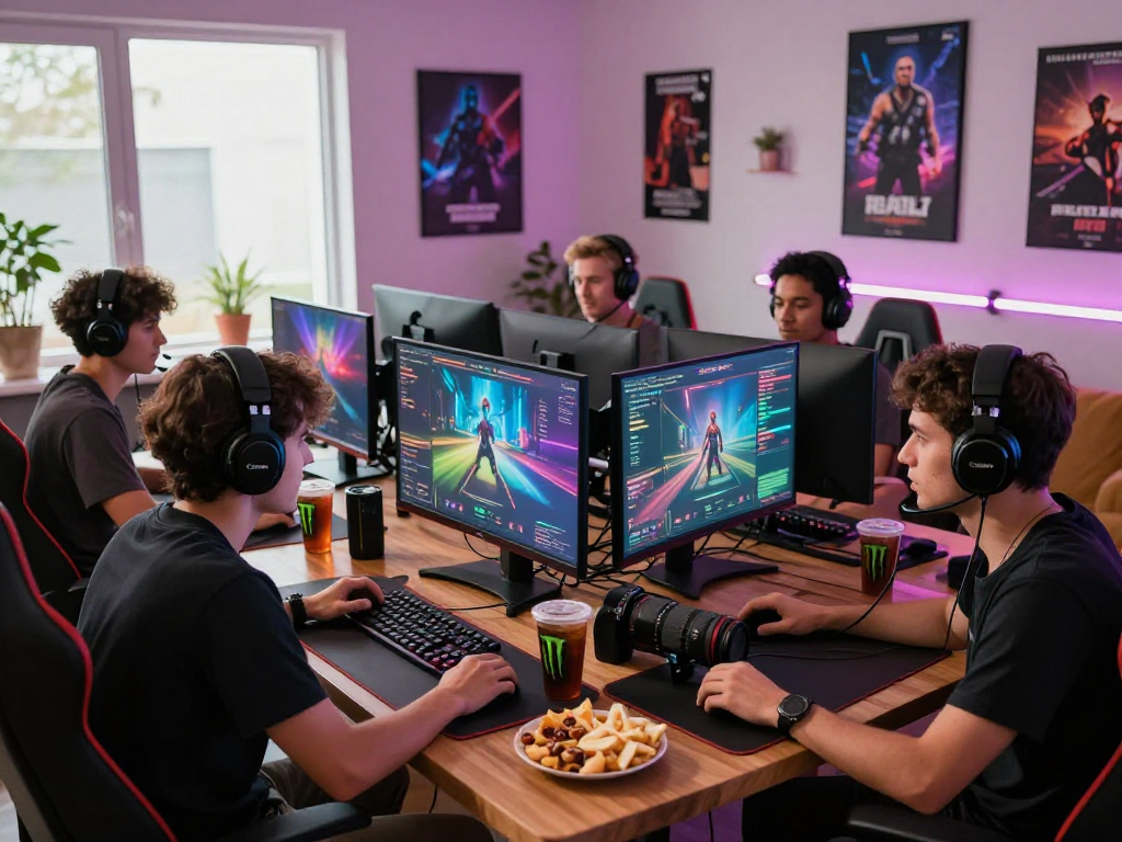 situs raja328 online gaming experience with friends enjoying multiplayer games in a vibrant atmosphere