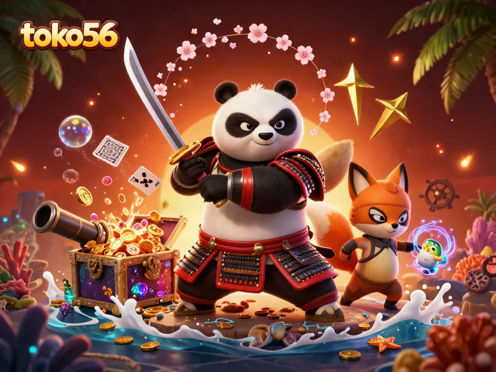 Menangkan bonus menarik di toko56 dengan samurai panda dan ninja fox penuh aksi.