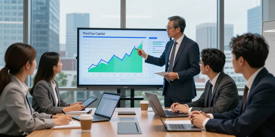 Investment professionals collaborating on Third Eye Capital strategies in a modern office setting.