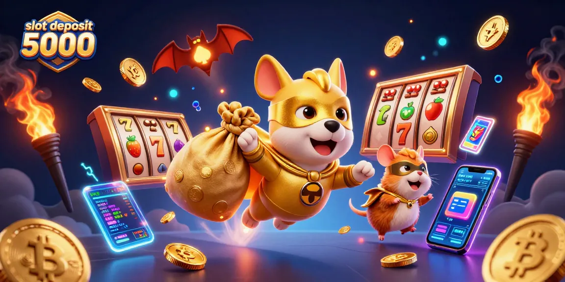Win big with slot deposit 5000 in this animated casino adventure featuring a superhero dog!