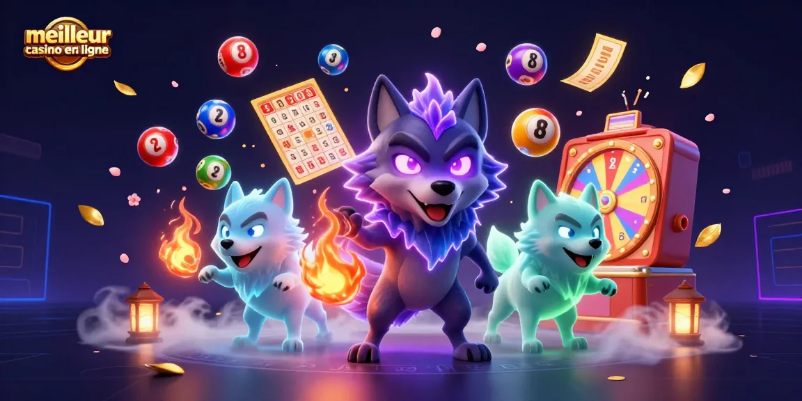 Participez à l'excitation du meilleur casino en ligne grâce à notre illustration dynamique sur le thème du casino montrant des éléments de jeu festifs.