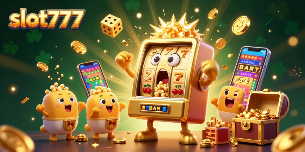 Experience jackpot excitement with slot777 in a vibrant casino scene bursting with coins and cheers!
