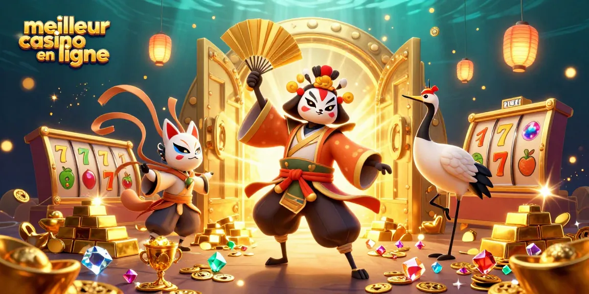Découvrez le meilleur casino en ligne avec un guerrier kabuki et des trésors scintillants.