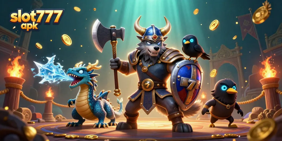 Experience the excitement of slot777 apk with vibrant characters and dynamic casino elements.