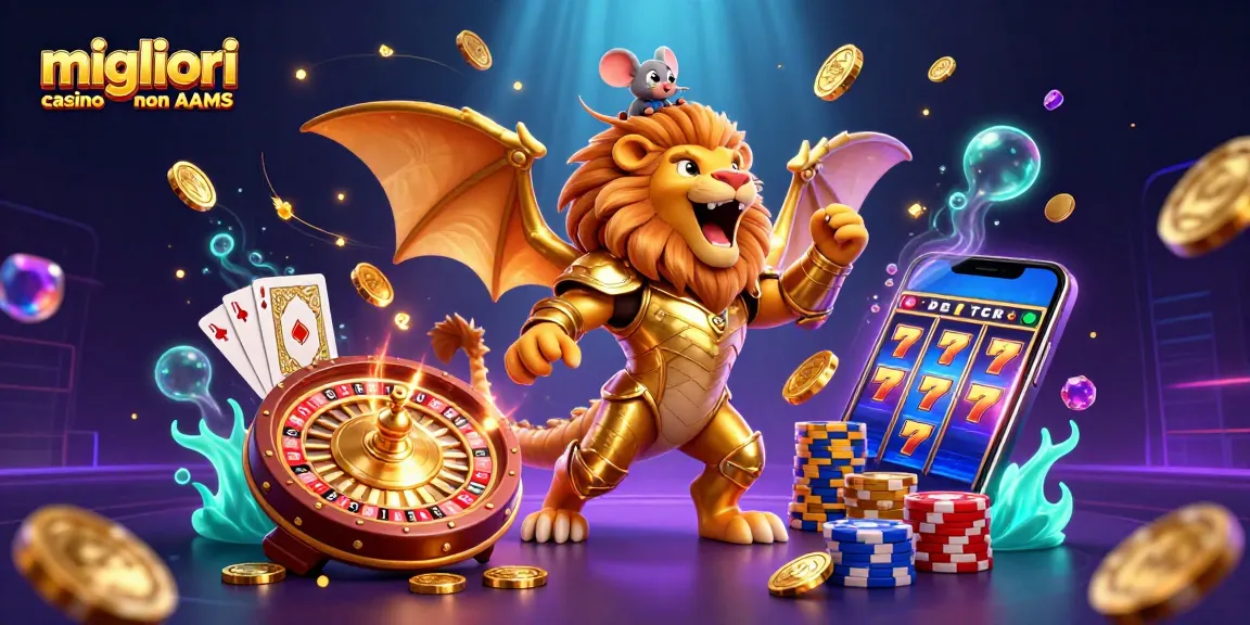 Scopri l'emozione dei migliori casino non AAMS con monete d'oro, slot vivaci e elementi dinamici del casinò.