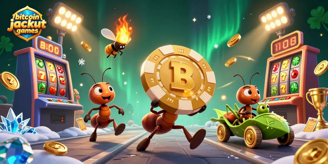 Experience exciting bitcoin jackpot games with vibrant characters and dynamic casino elements.