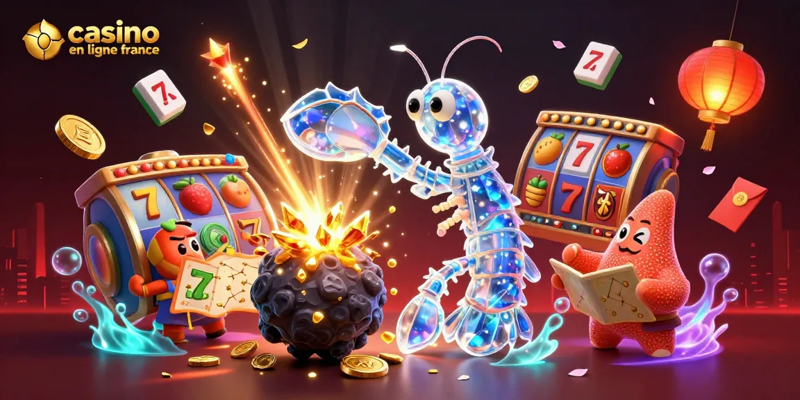 Jouez avec des jackpots en ligne au casino en ligne France tout en découvrant une scène animée de machines à sous et de trésors.