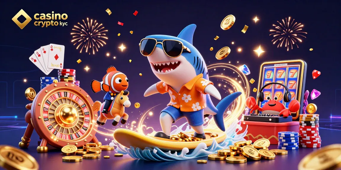 Découvrez le casino crypto sans KYC avec des pièces en or et des personnages animés.