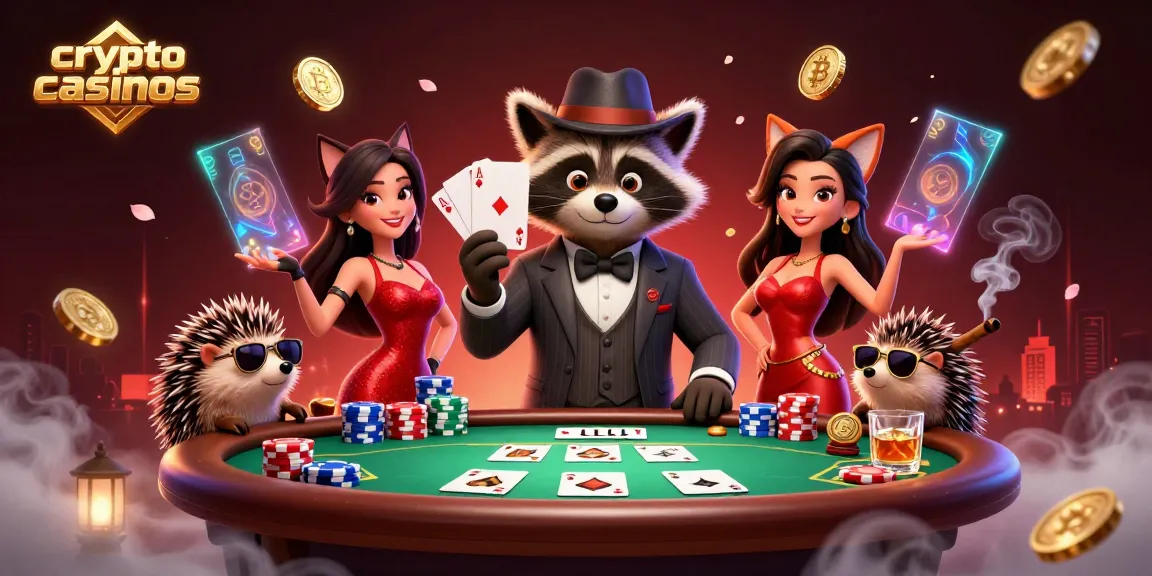 Les crypto casinos offrent des jeux dynamiques avec un renard et un hérisson à la table de poker.