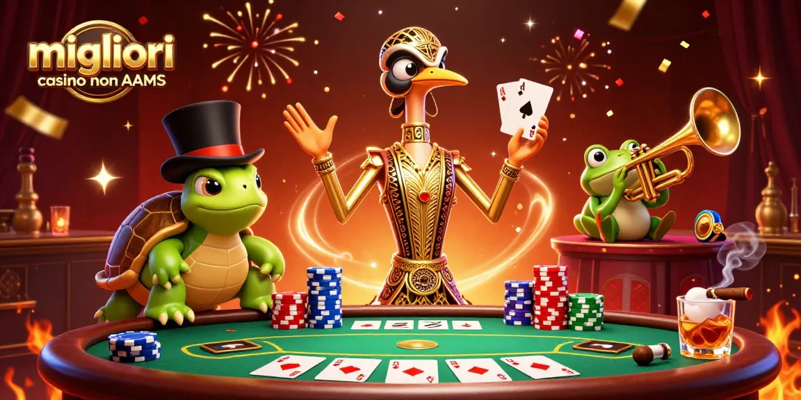 Vivi emozionanti esperienze di gioco con i migliori casino non AAMS che mostrano elementi di poker entusiasmanti e personaggi vivaci.