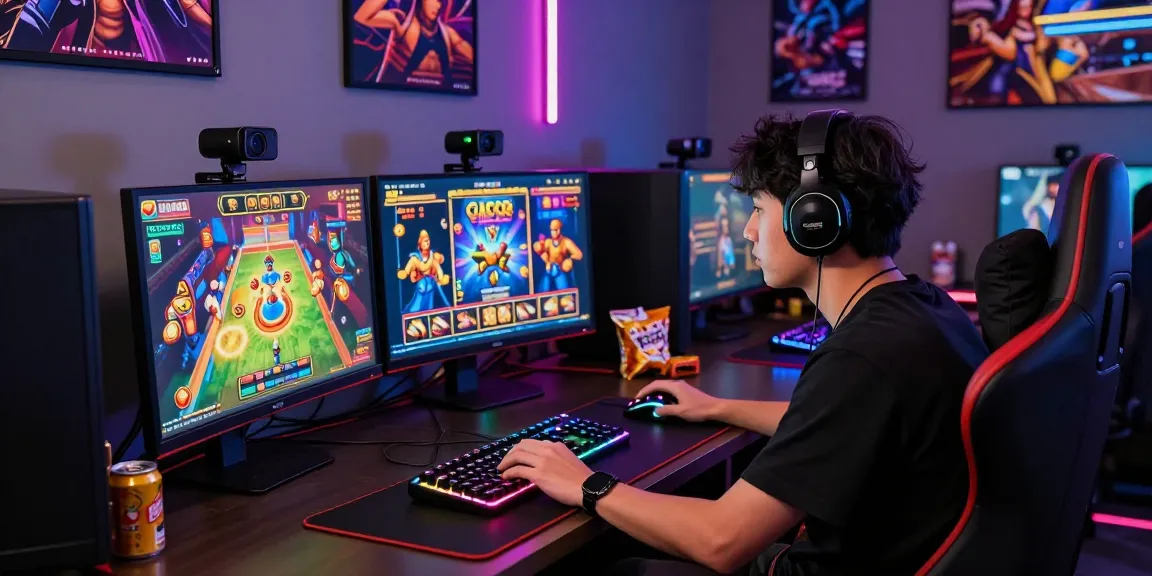 Exciting online gaming setup showcasing slot gacor experience with vibrant graphics and gaming accessories.