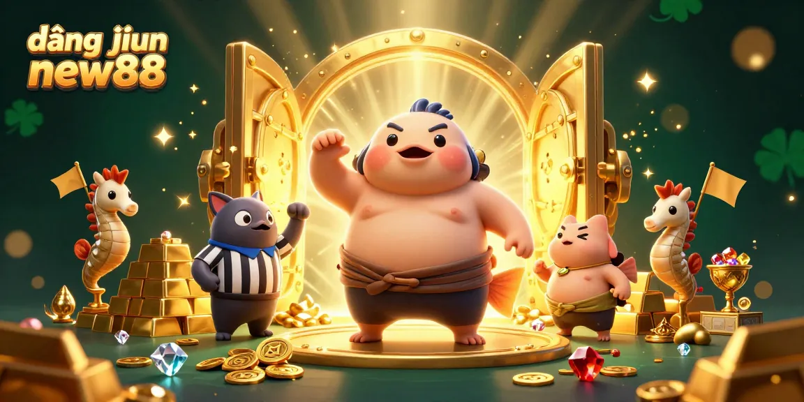 Experience đăng nhập new88 with vibrant 3D illustration showcasing a playful underwater casino scene featuring a fugu, catfish, and seahorses.