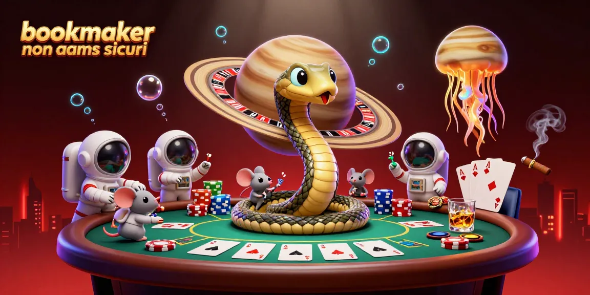 Illustrazione 3D di un bookmaker non aams sicuri con personaggi vibranti e elementi di gioco.