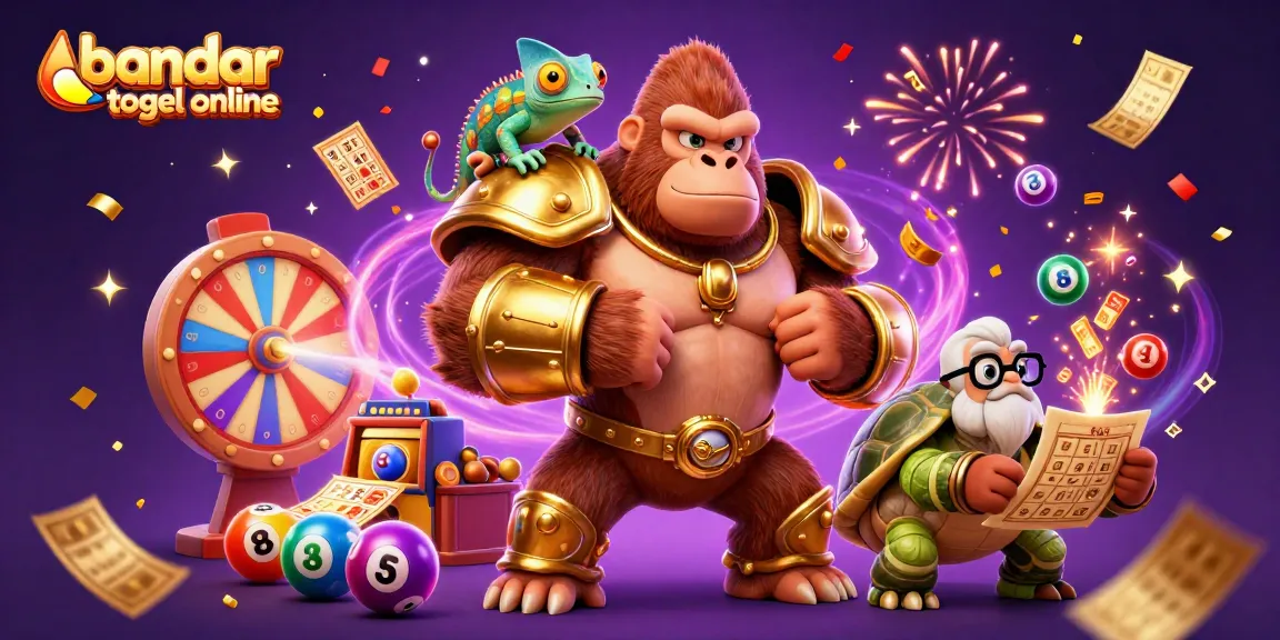 Engage with bandar togel online using dynamic lottery elements in an exciting 3D illustration.