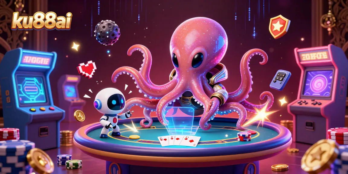 Engage with the thrilling atmosphere of ku88ai, featuring a lively alien poker scene.