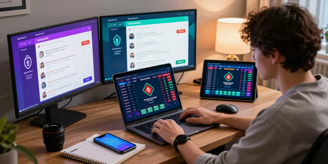 Engaged user exploring verified 토토사이트 options in a modern home office.
