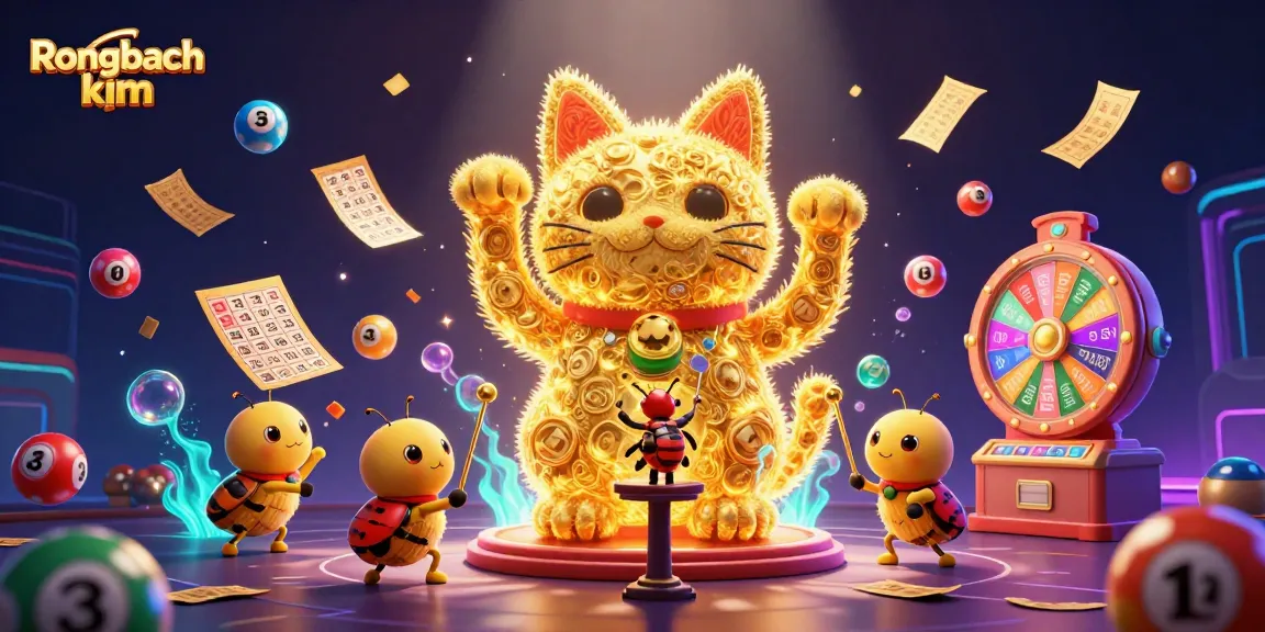Rongbach kim captivates players with vibrant lottery symbols in an engaging 3D illustration.