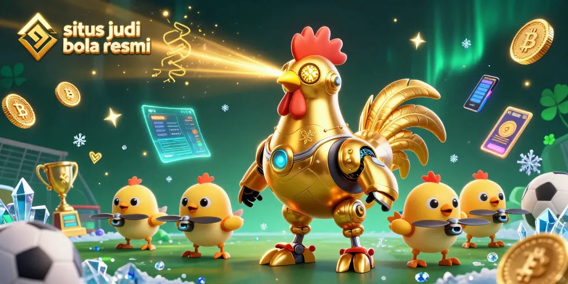 Situs judi bola resmi showcases a vibrant scene of sports betting excitement with dynamic characters and elements.
